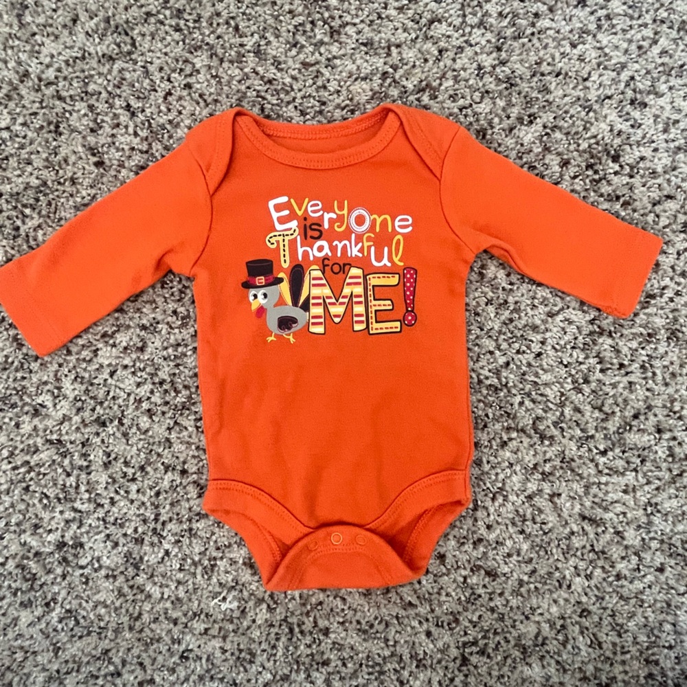 Orange Thanksgiving Onesie Newborn